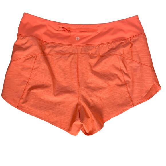 Athleta Women's Run With It Textured 3.5" Short Orange Space Dye Size Large - Picture 4 of 9